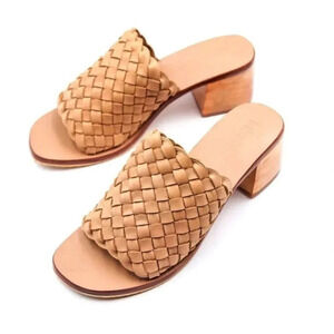 Liberte Santorini Woven Mule Leather Block Heel